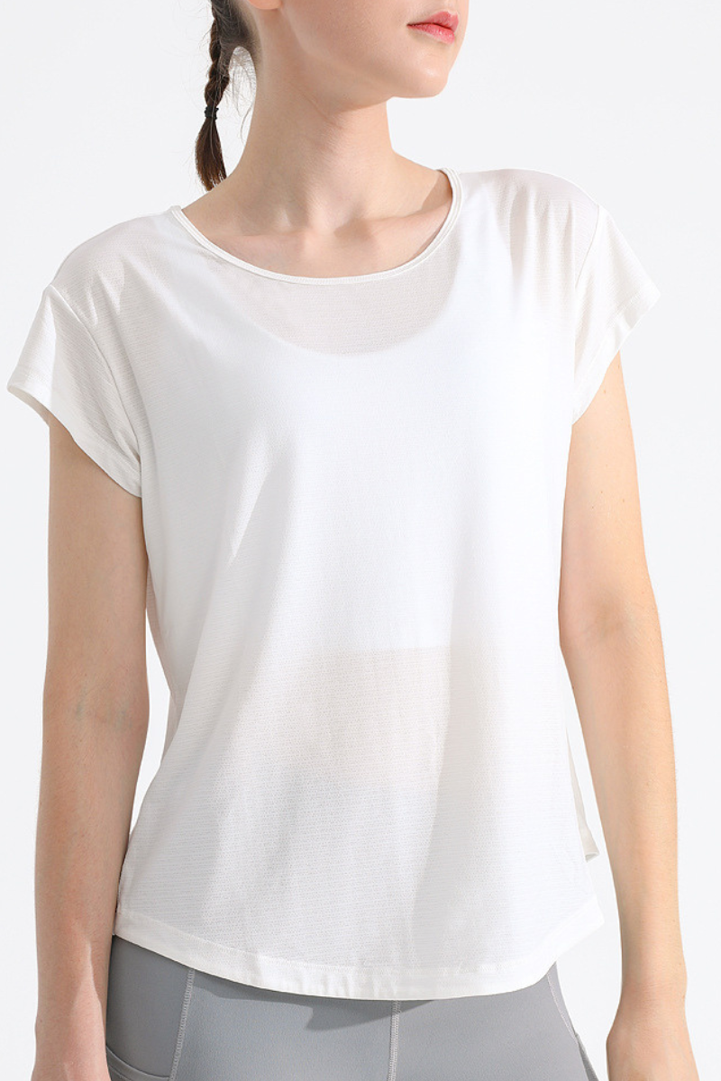 Women's Summer Cooling Quick-Dry Mesh Panel Sports T-shirt