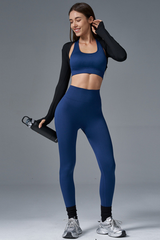 Women's Athletic Set:Halterneck Bra And High Waist Leggings