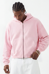Men's Fall 100% Cotton 360G Boxy Cropped Two‑Way Zip Jacket