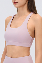 Women's Racerback Mesh Cutout High Support Sports Bra