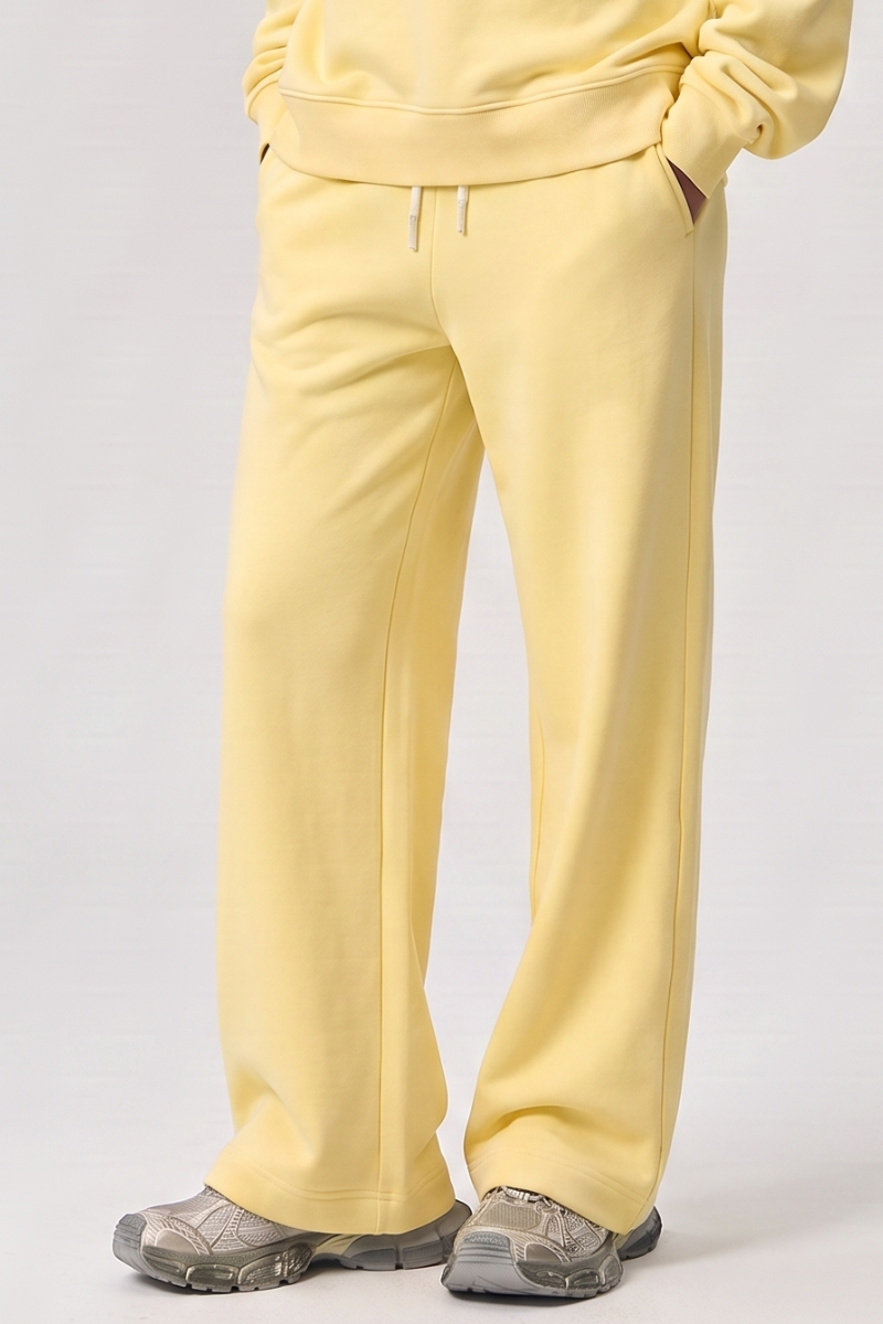 Unisex Fall Drawstring Side Pocket Wide Leg Sweatpants