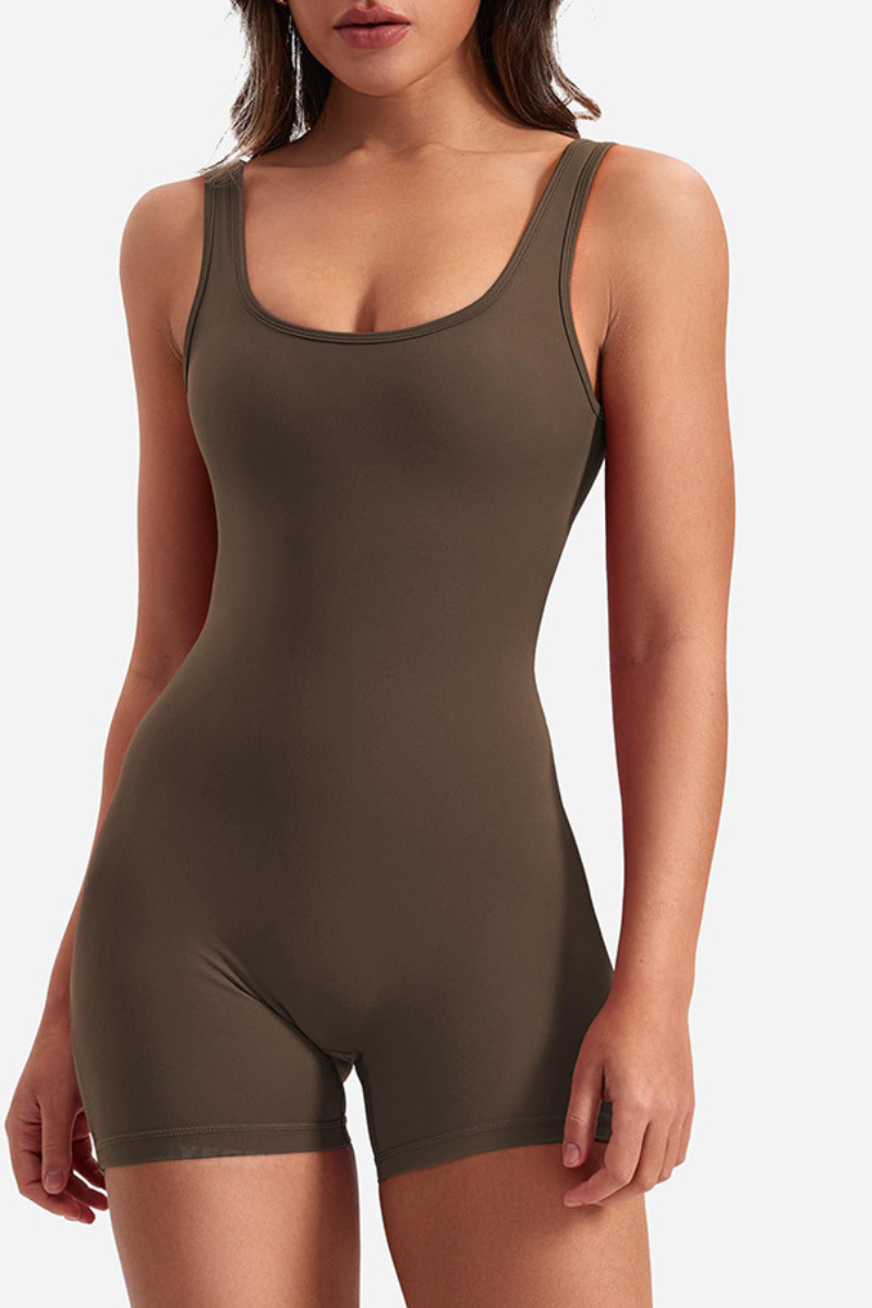 All-In-One Back-Cutout Yoga Bodysuit