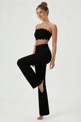 Women's 2-Piece Sets:Scalloped Edge Bra & Flare Leggings