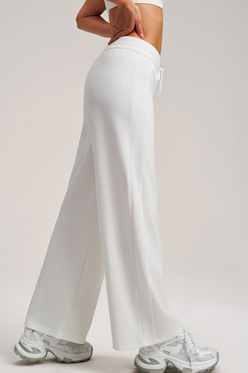 Women Drawstring High-Waist Loose Straight-Leg Workout Pants
