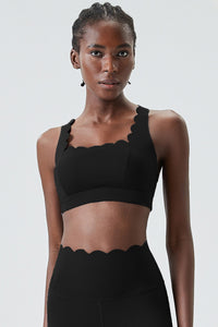 Women Wave-Edge Double-Strap High-Impact Quick-Dry Sports Bra