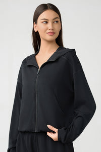 Women'S Loose Hooded Zipper Jacket