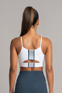 Women's Thin Strap Vertical Stripe Sports Bra (Pre-Order)