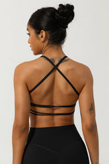 Women'S Pleated Cross Back Sport Bra