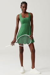 Women Wave-Trim Back-Cross Tennis Dress