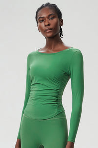 Women Plus-Size Smooth Quick-Dry Sun Protection Loose Fit Training Long Sleeve Top