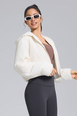 Women Hooded Fleece Casual Sport Jacket