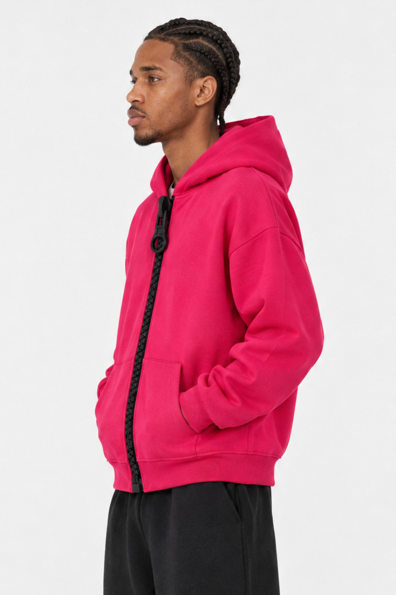 Men's Loungewear Color Block Big Tooth Zipper Hooded Jacket