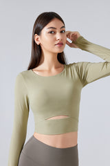Women'S Yoga Slim Fit Long Sleeved Thumbhole