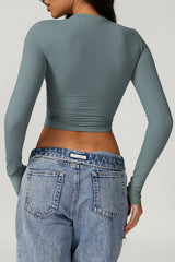 Women'S Sport Crop Top Long Sleeves