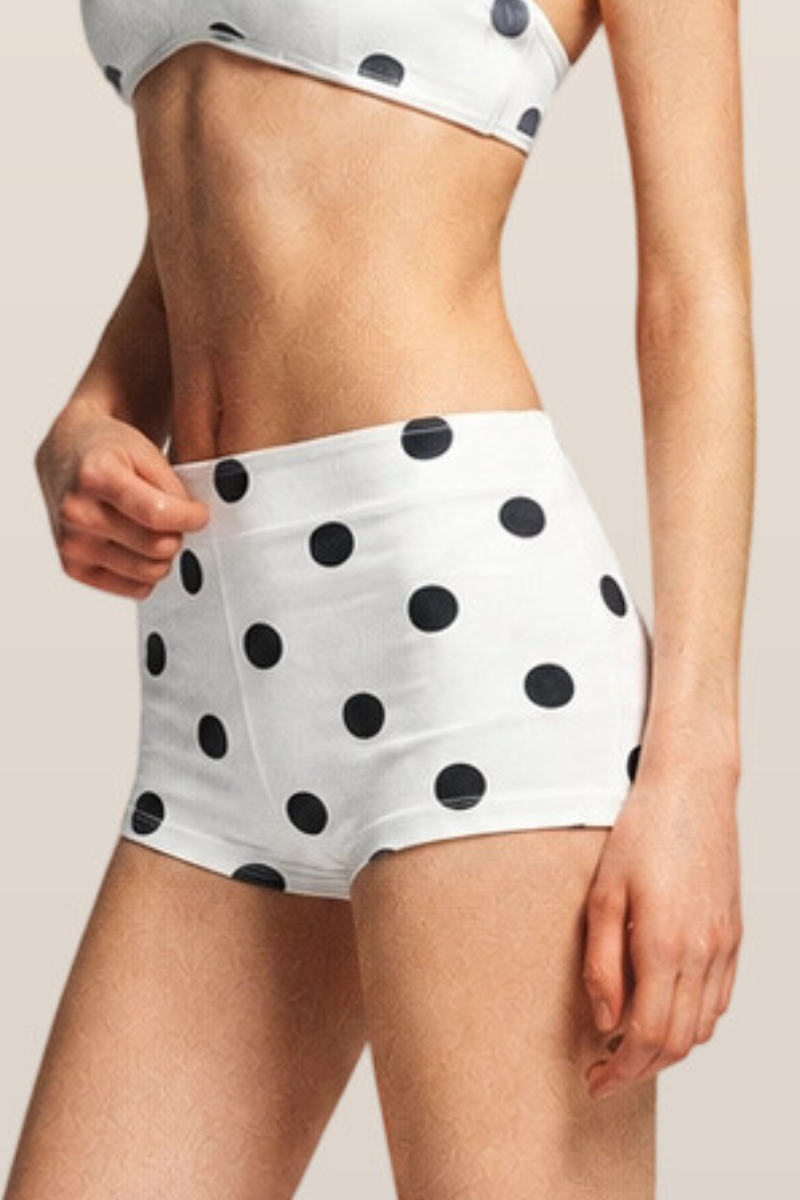 Women's Polka Dot Vintage Slim Fit Yoga Shorts