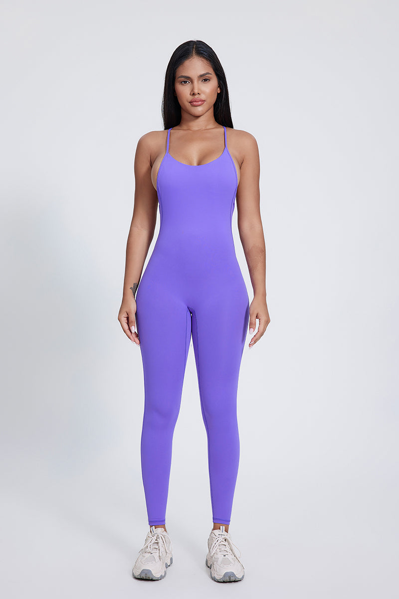 Women'S Cross-Leaky Back Yoga High-Elastic Bodysuit