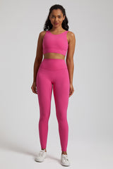 Double Strap Bra + 2-Piece Sports Leggings Set