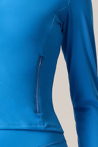 Women Zipper Pocket Running Jacket