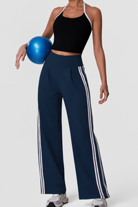 Women's Halterneck Tank Top And Wide Leg Pants Sets