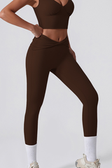 Women's Athletic Twist Cross Waist Yoga Leggings