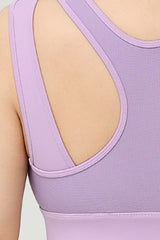 Plus Size Women's Front Zipper Faux Two-Piece Sports Bra