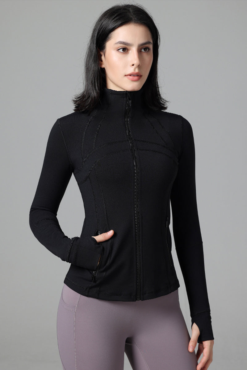 Women'S Slim Fit Sports Zipper Jacket