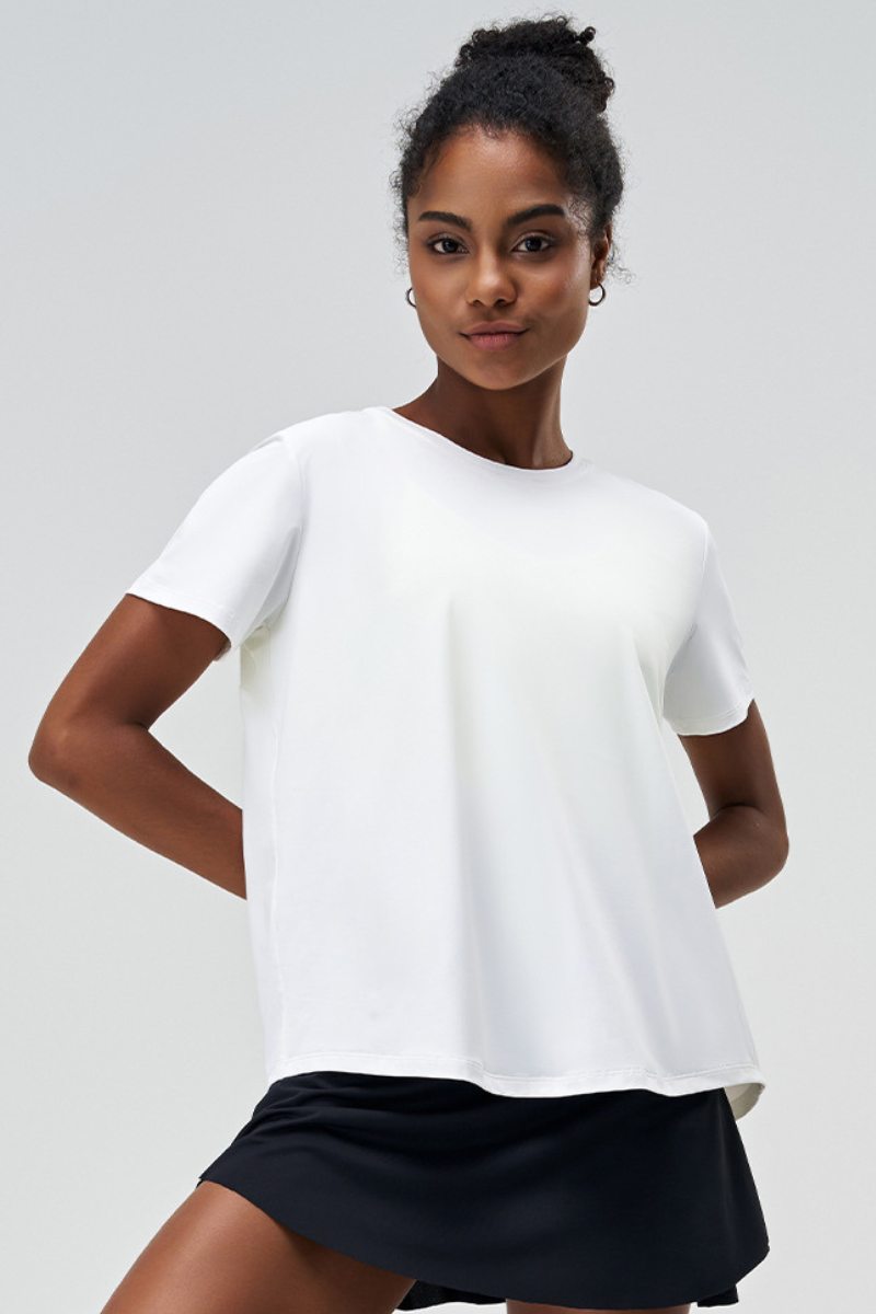 Women's Summer Back Slit Cooling Yoga Sports T-shirts
