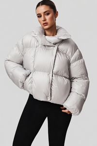 Women's bread-style hooded cotton jacket.