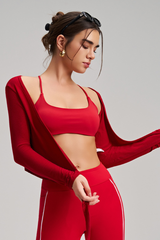 Women's Athletic One-piece Strap Long Sleeves Yoga Top