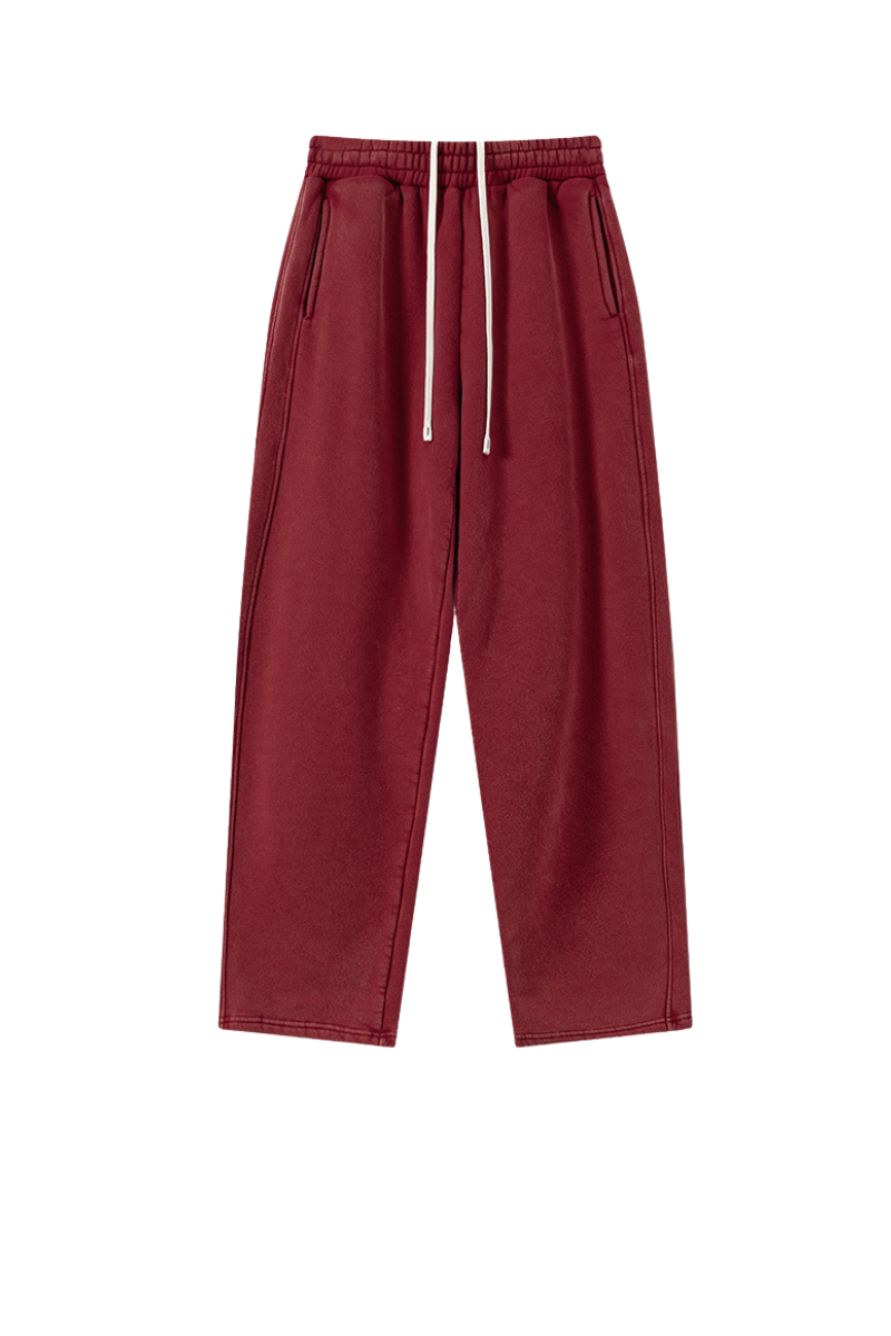 Water-washed and fleece-lined curved-blade pants.