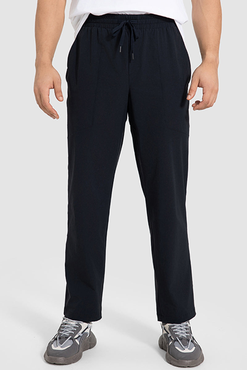 Men Loose Lightweight Quick-Dry Straight Leg Breathable High-Elastic Sports Pants