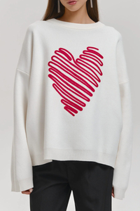 Heartfelt, relaxed-fit knitted sweater