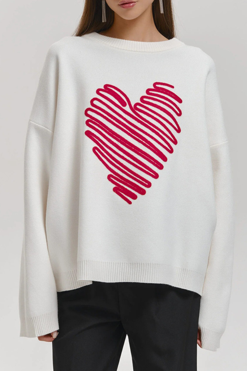 Heartfelt, relaxed-fit knitted sweater