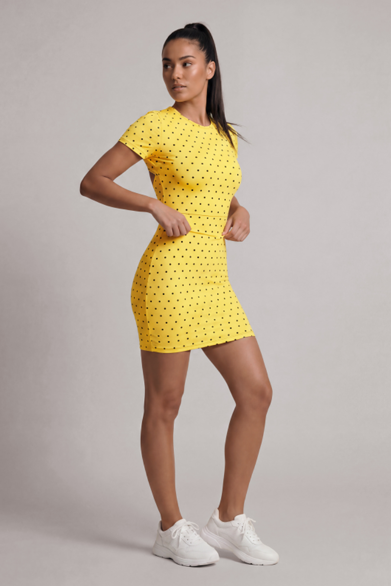 Women’s Summer Dot-patterned Cut Out Back Mini Dress