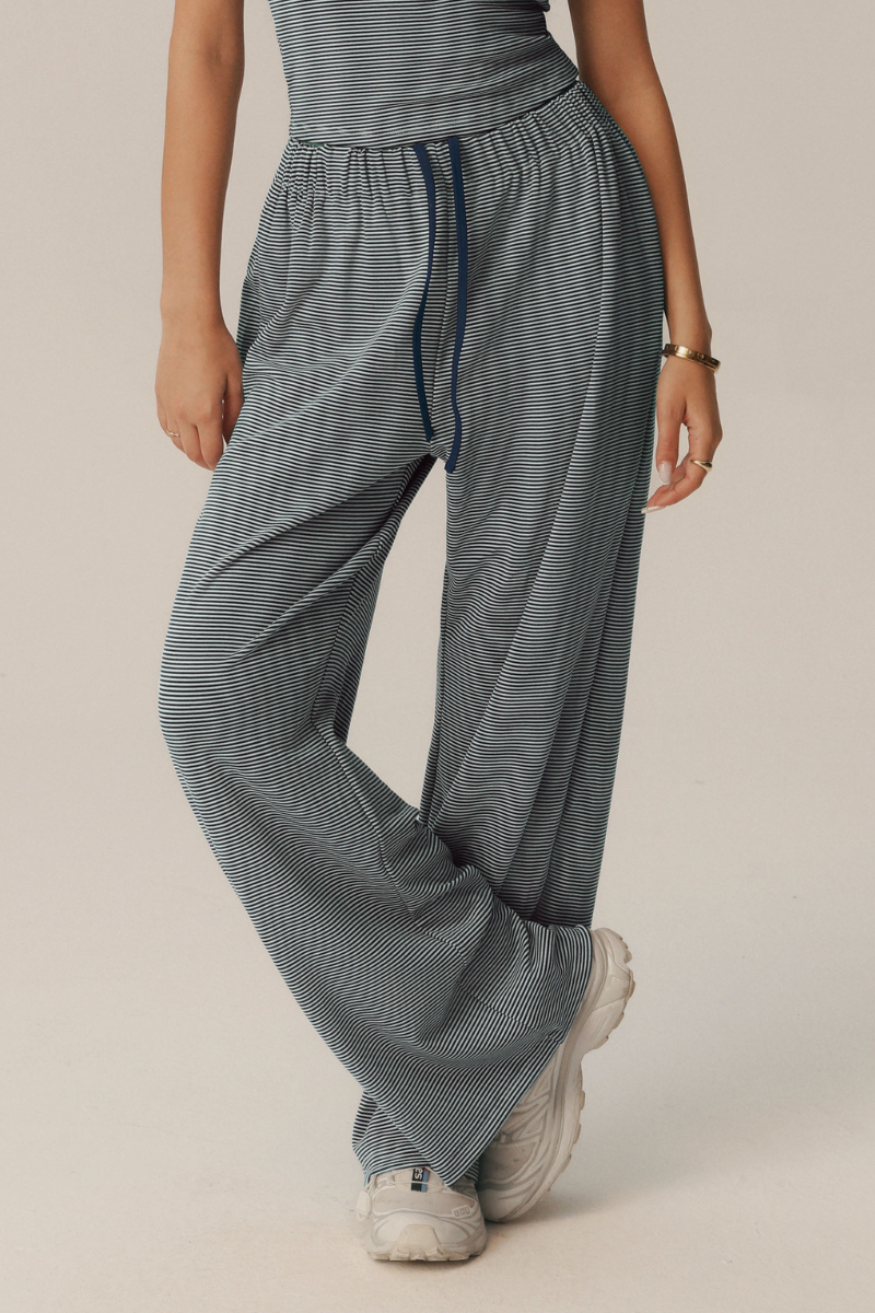 Women's Polka Dot Elastic-Waist Drawstring Wide Leg Pants
