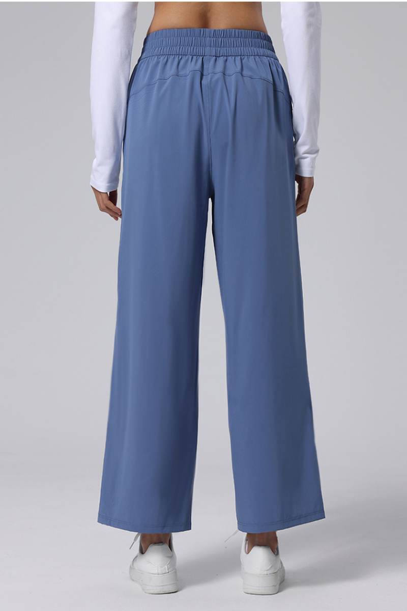 Women's Quick Dry Side Pocket Wide Leg Sports Pants