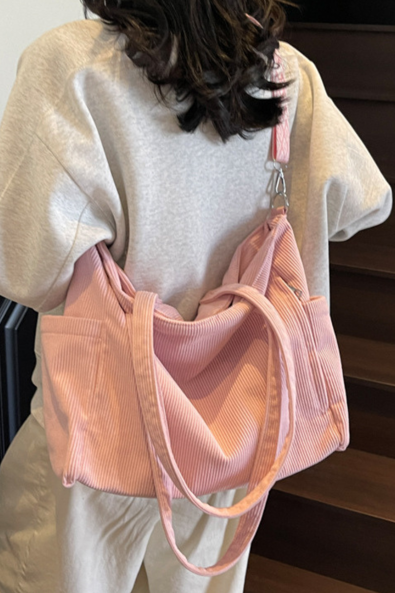 Women's Fall Corduroy Mother-Child Tote Bag Set