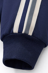 Unisex Stand-Collar Striped Sport Jacket and pants