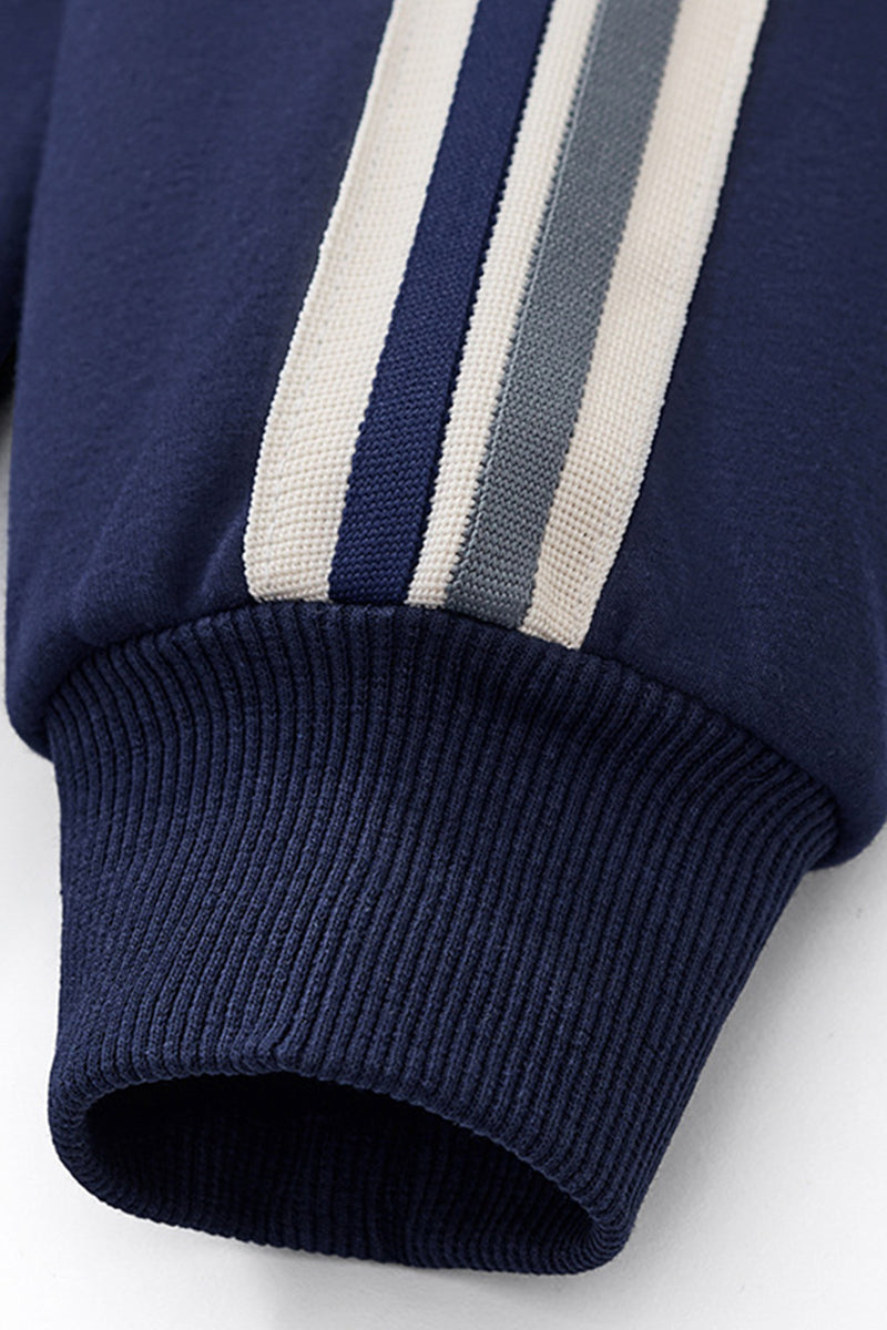 Unisex Stand-Collar Striped Sport Jacket and pants