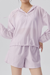 Women's Lightweight Sunscreen Sets:Hoodie And Shorts