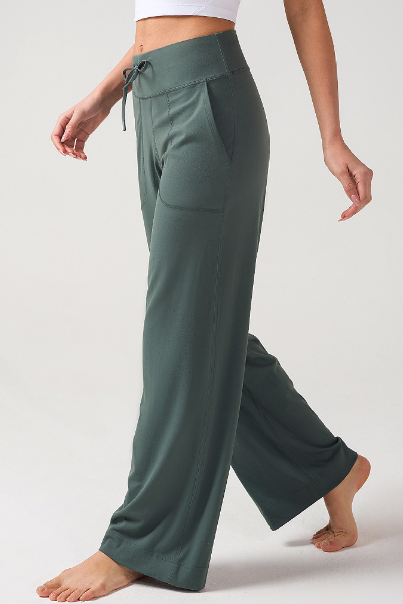 Women's Summer Drawstring  Quick-Dry Wide-Leg Yoga Pants