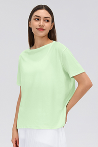 Women's Summer Lightweight Loose Fit Solid Sports T-Shirt
