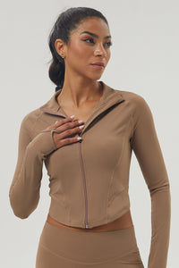Women'S Zipper Reversible Collar Sport Jacket