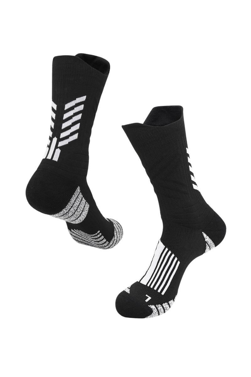 Slip-resistant mid-calf socks.