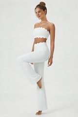 Women's 2-Piece Sets:Scalloped Edge Bra & Flare Leggings