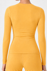 Women’s V-Neck Thumbhole Form-Fitting Long Sleeve Yoga Top