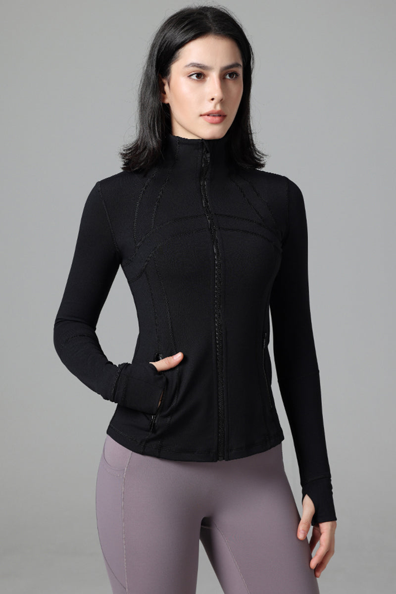 Women'S Slim Fit Sports Zipper Jacket