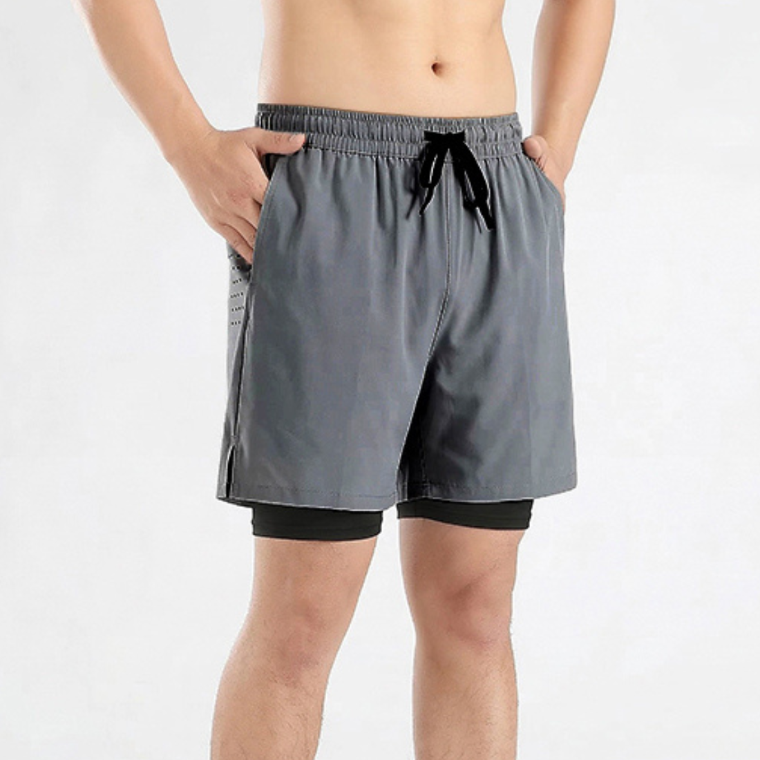 Men's 2-in-1 Athletic Breathable  Shorts with Inner Liner