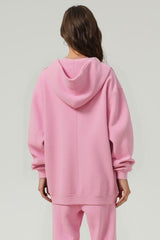 Heavyweight fleece hooded washed sweatshirt