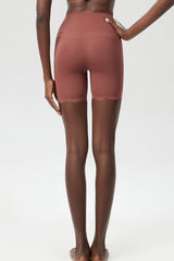 Women Wave-Edged High-Waist Quick-Dry Tight-Fit Yoga Cycling Mid-Length Sports Shorts